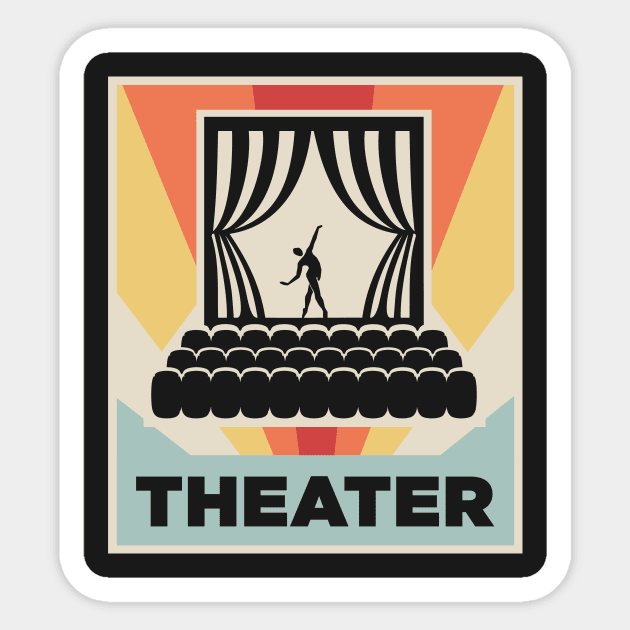 Vintage 70s Style Theater Poster Sticker by MeatMan